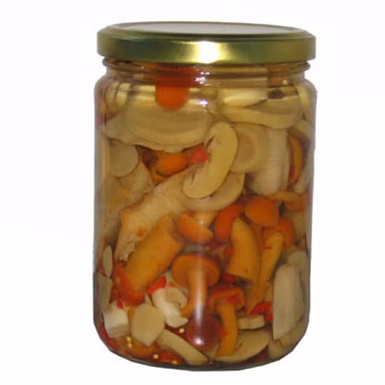 Cogumelos em Vinagre, Cogumelos em So2, Cogumelos em Salmoura, Cogumelos Salgados, Cogumelos em Conserva em Tambores, Fatias/Inteiros